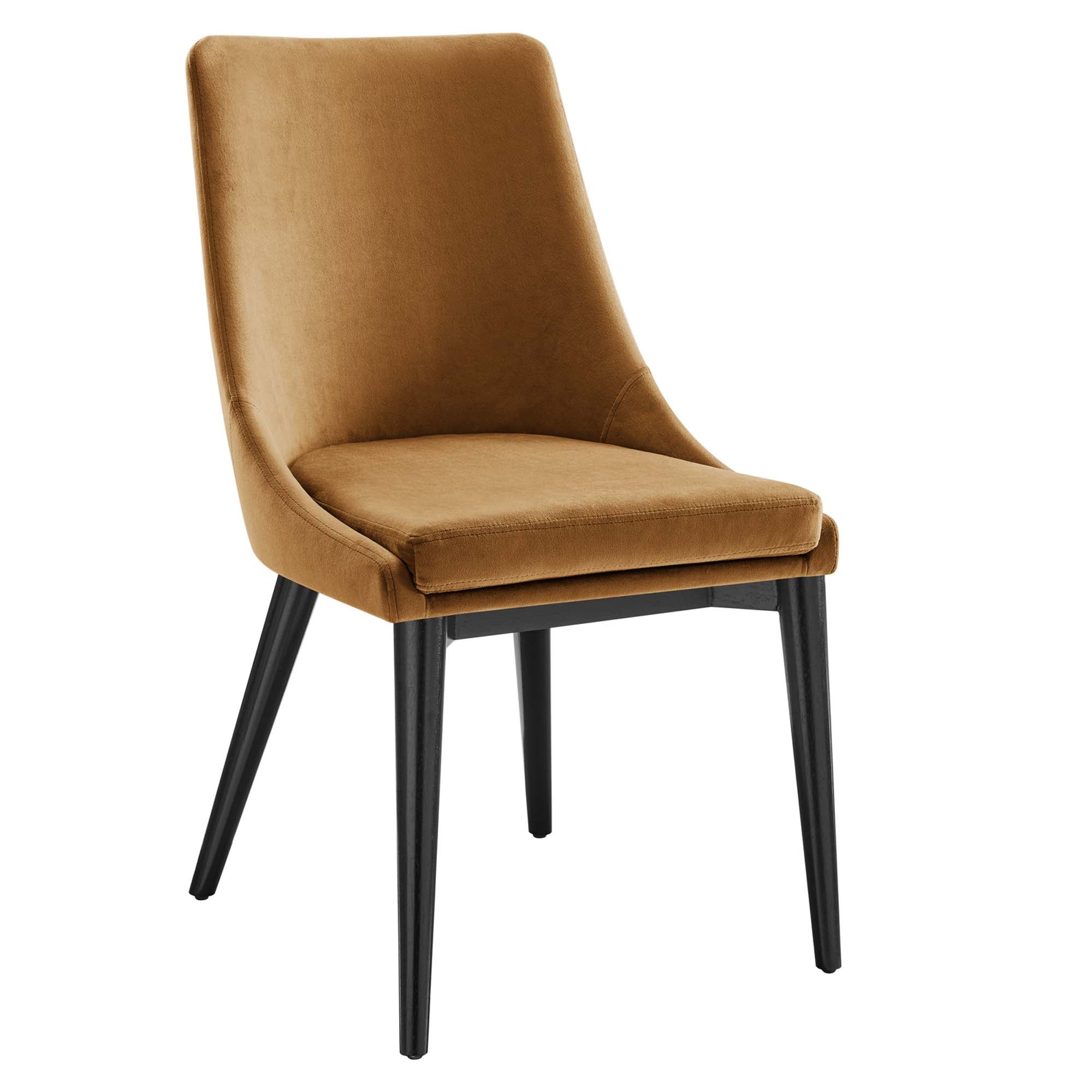 Viscount Performance Velvet Dining Chair - Cognac