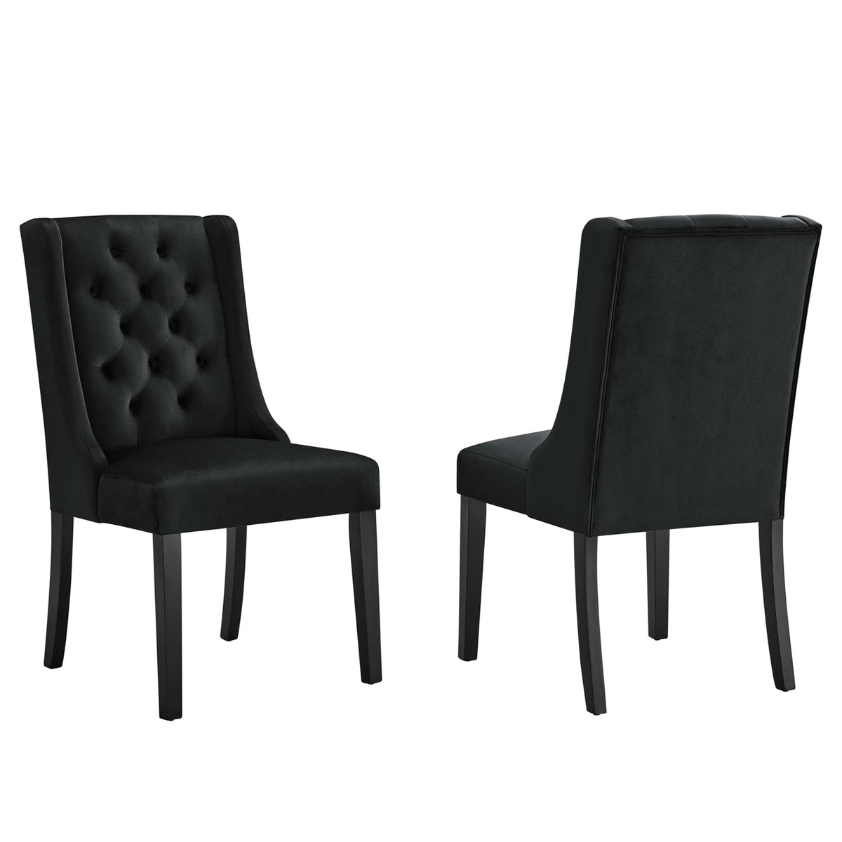Baronet Performance Velvet Dining Chairs Set of 2 - Black