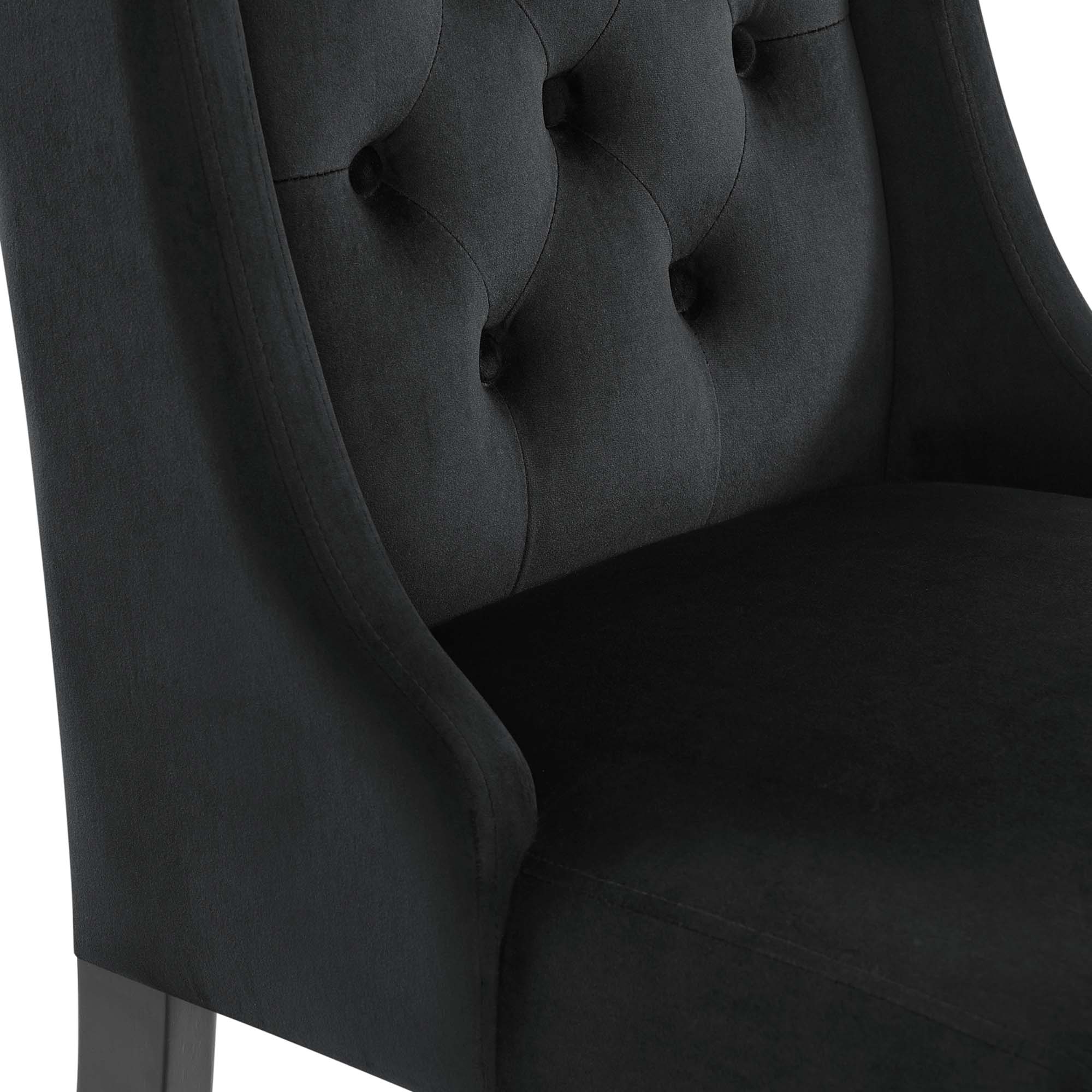 Baronet Performance Velvet Dining Chairs Set of 2 - Black