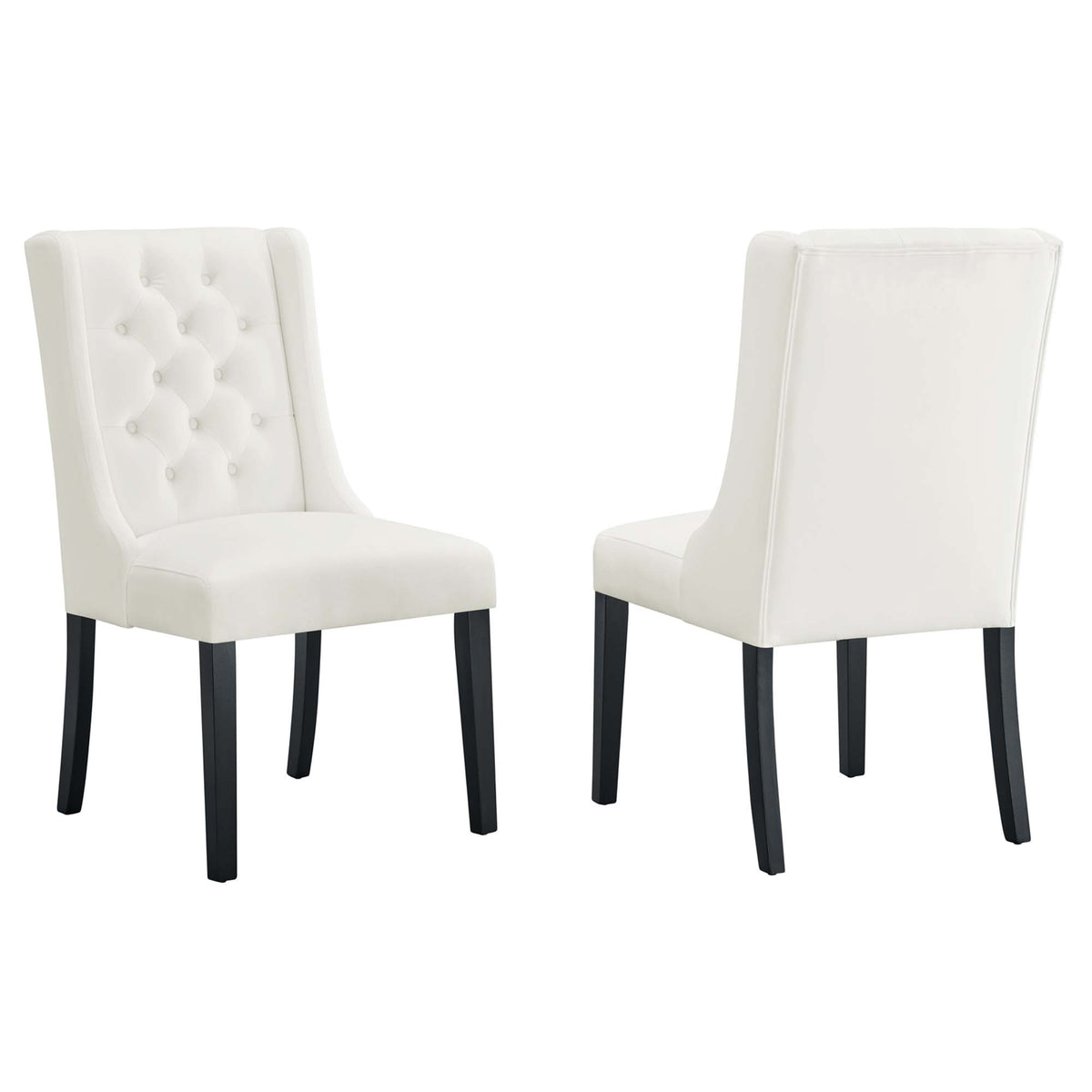 Baronet Performance Velvet Dining Chairs Set of 2 - White