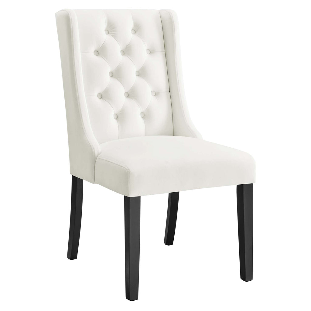 Baronet Performance Velvet Dining Chairs Set of 2 - White