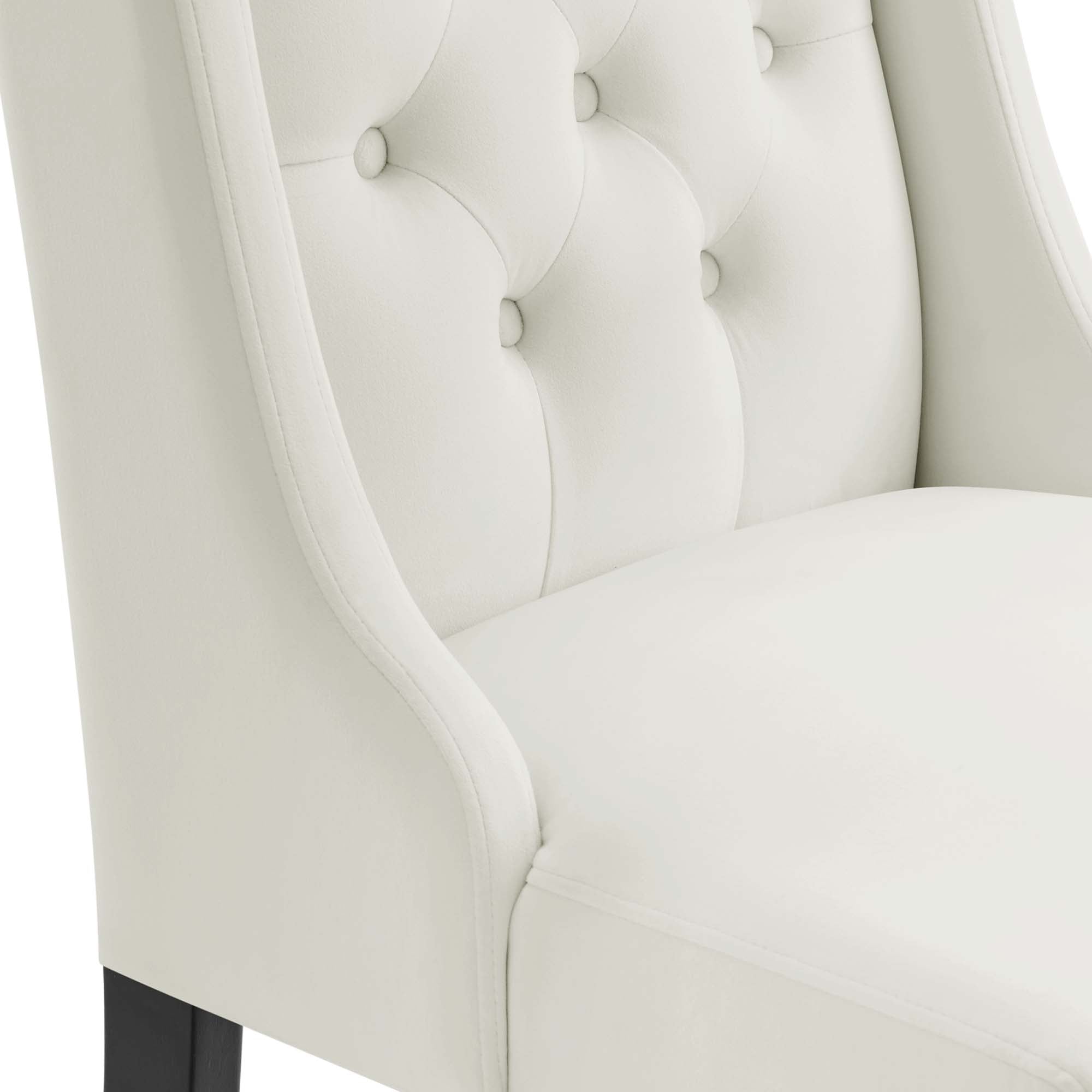Baronet Performance Velvet Dining Chairs Set of 2 - White