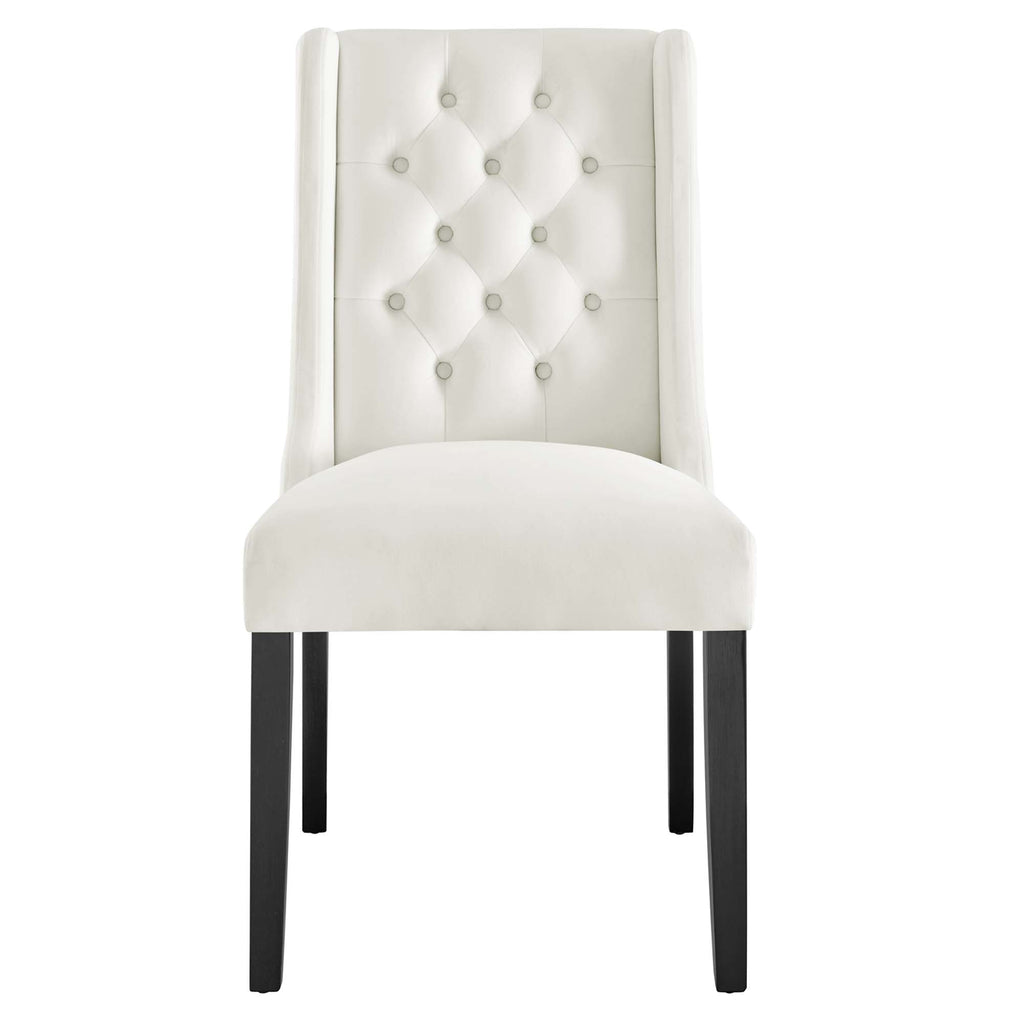 Baronet Performance Velvet Dining Chairs Set of 2 - White