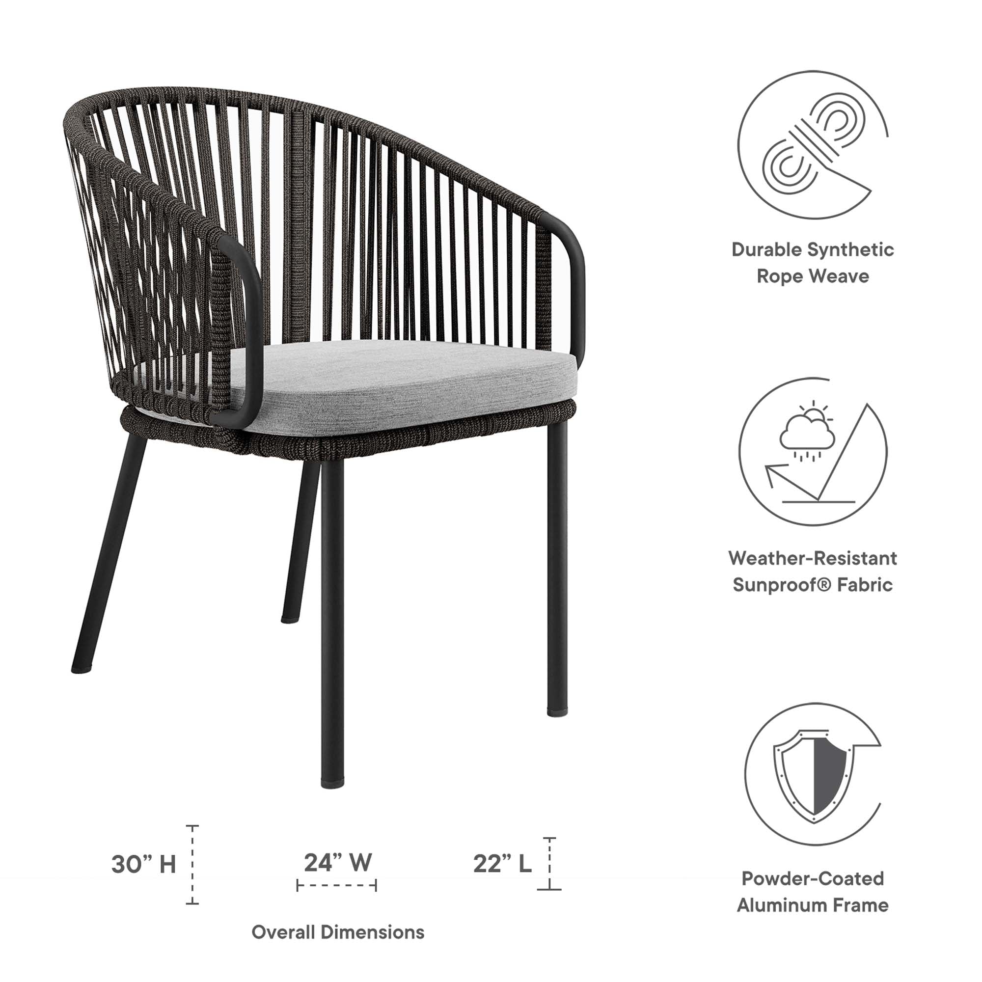 Harbor Outdoor Patio Armchair - Charcoal Gray