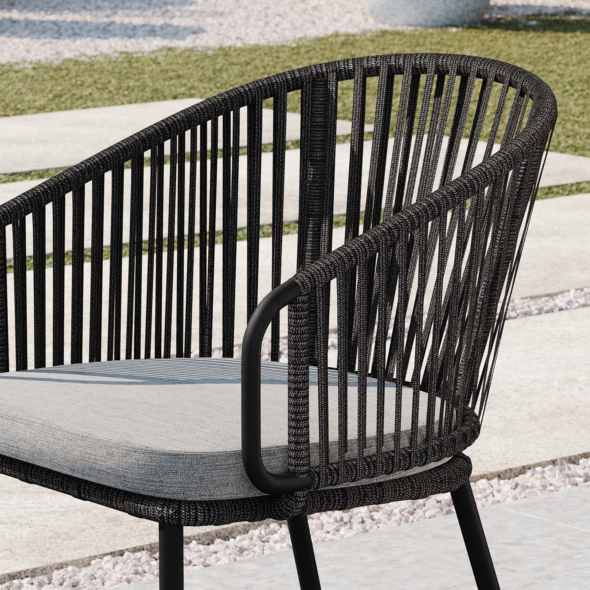Harbor Outdoor Patio Armchair - Charcoal Gray
