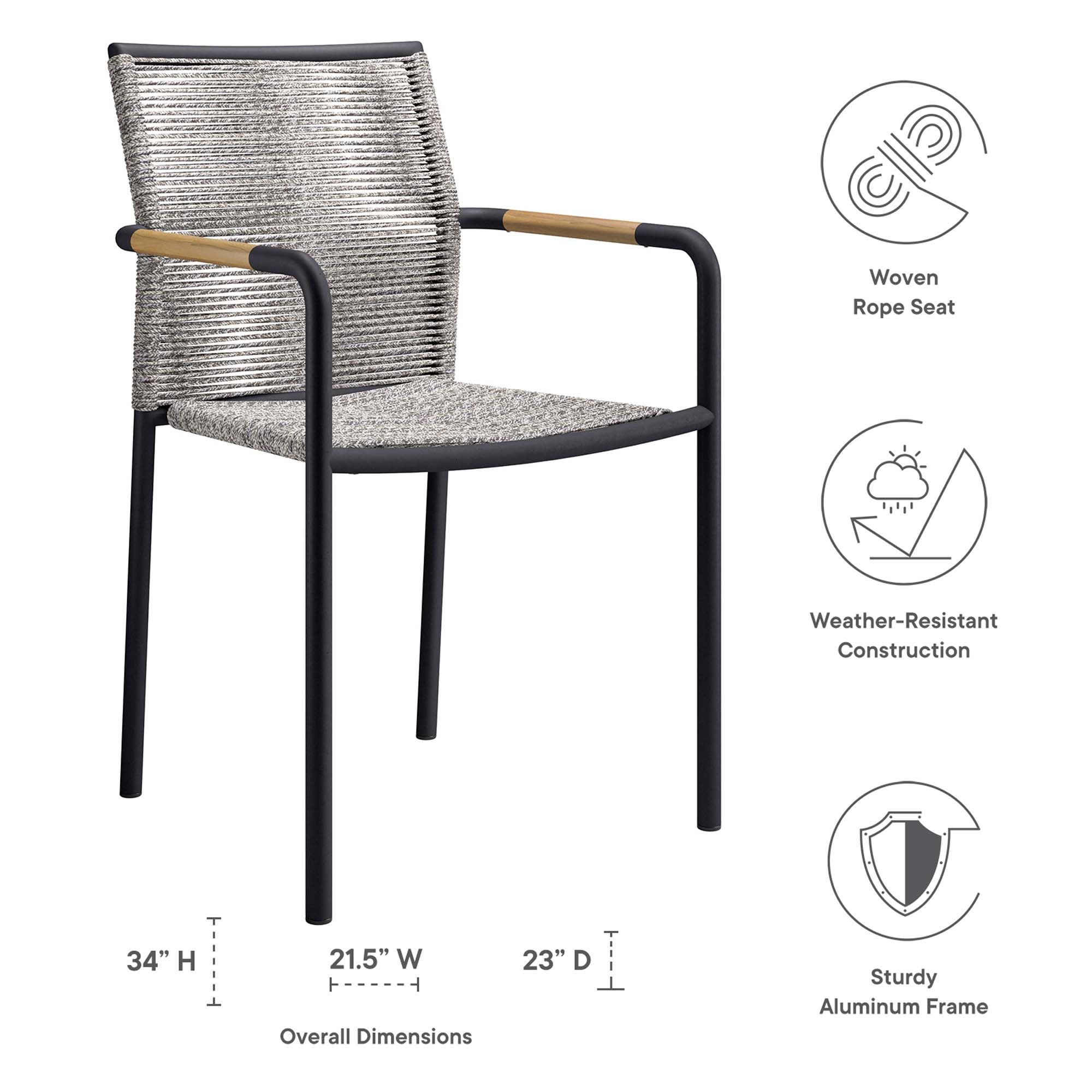 Serenity Outdoor Patio Armchairs Set of 2 - Light Gray