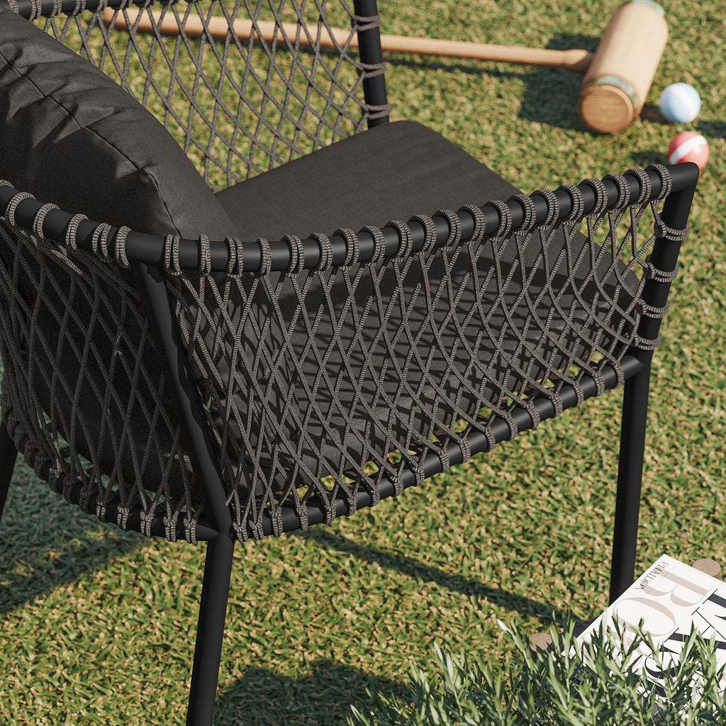 Sailor Outdoor Patio Dining Armchair - Charcoal Charcoal