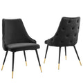 Adorn Performance Velvet Dining Side Chair Set of 2 - Black