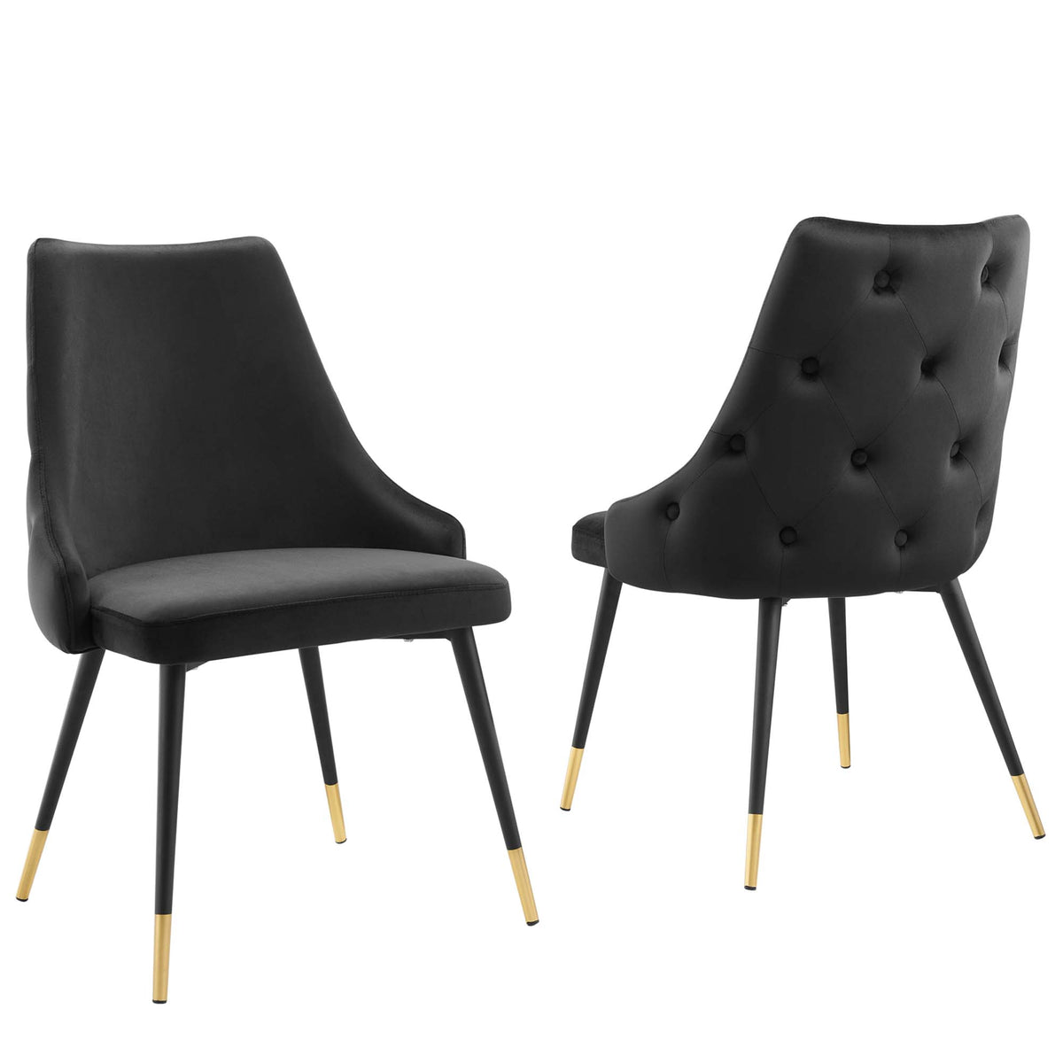 Adorn Performance Velvet Dining Side Chair Set of 2 - Black
