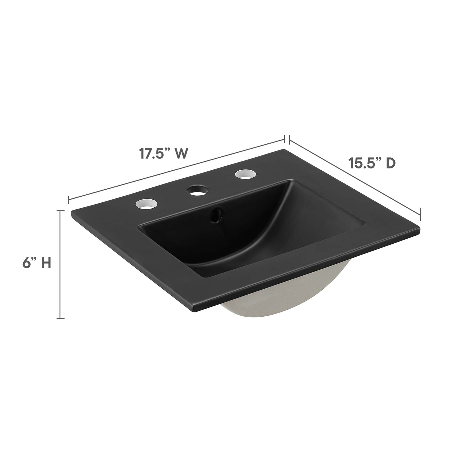 Cayman 18" Bathroom Sink - Black