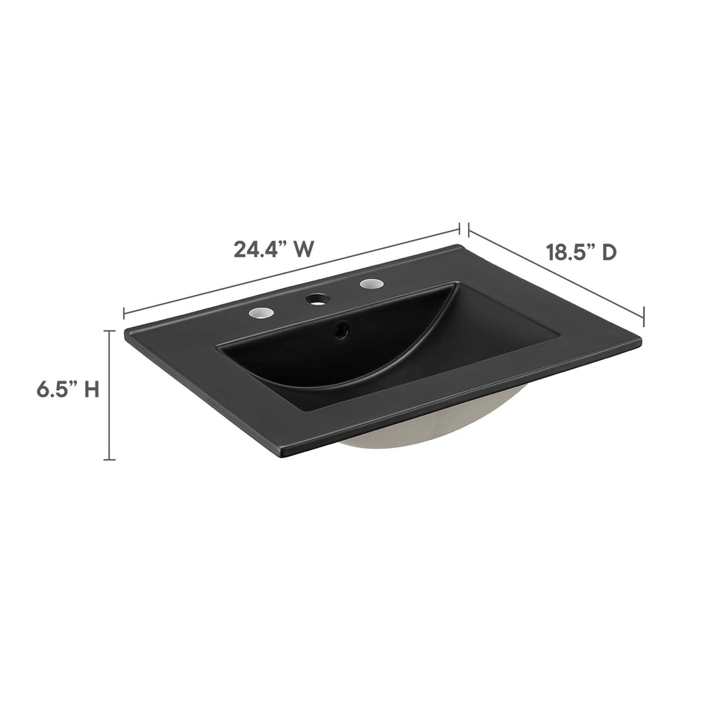 Cayman 24" Bathroom Sink - Black