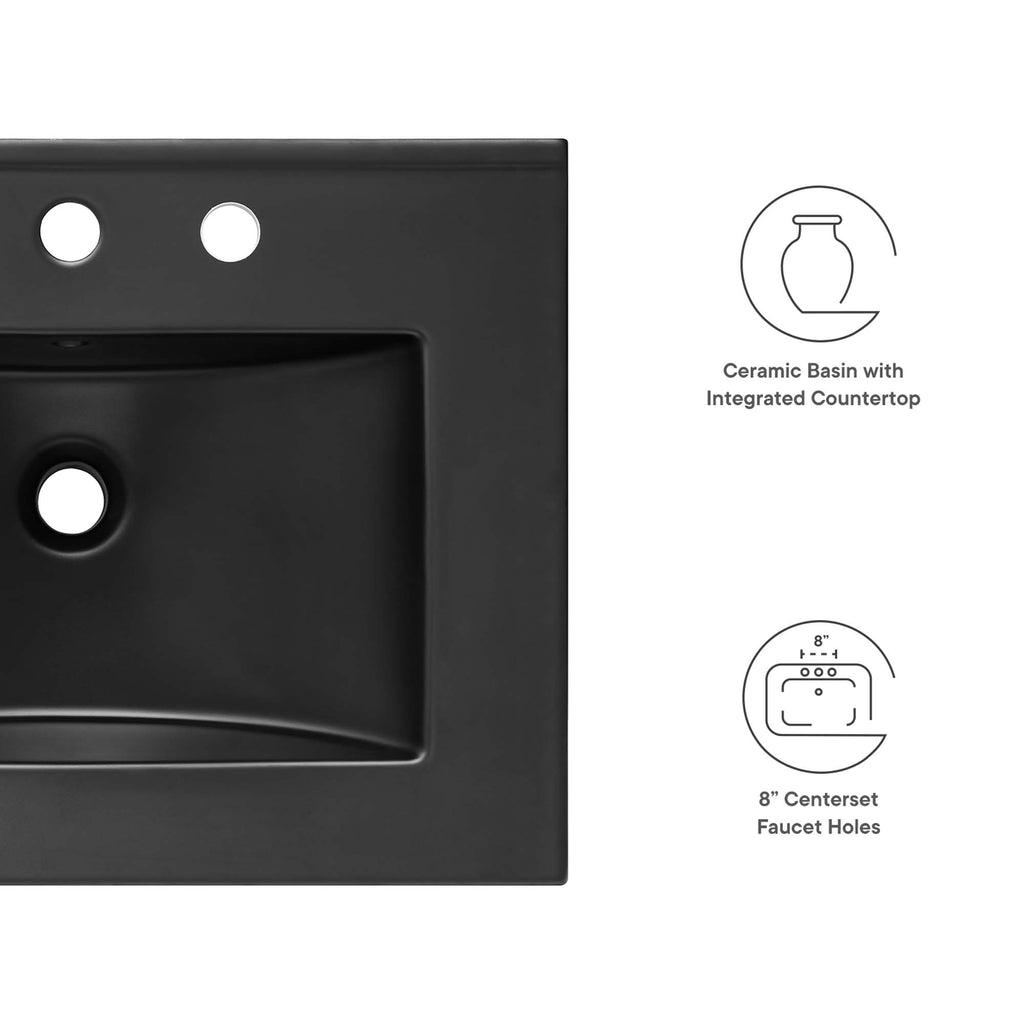 Cayman 24" Bathroom Sink - Black