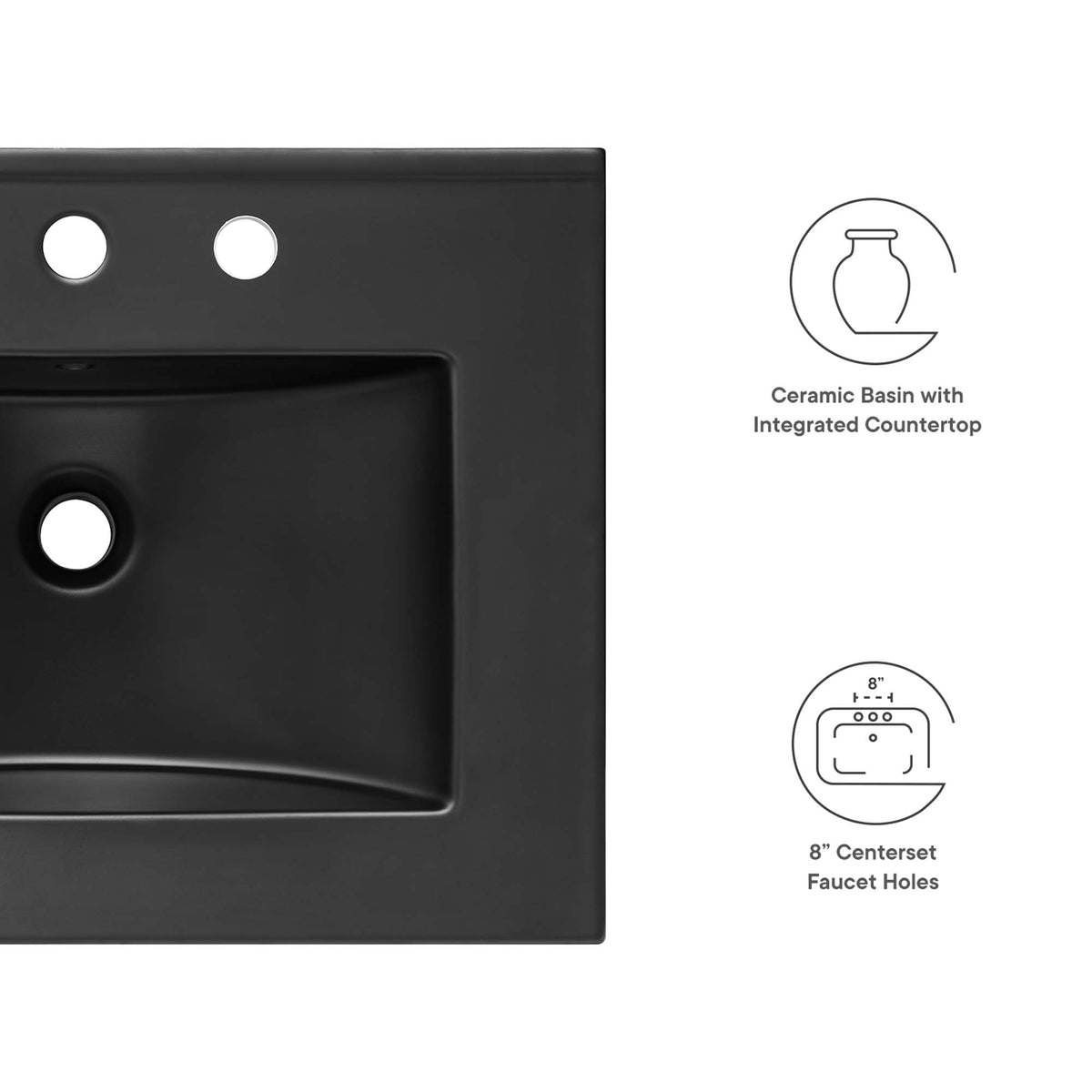 Cayman 24" Bathroom Sink - Black