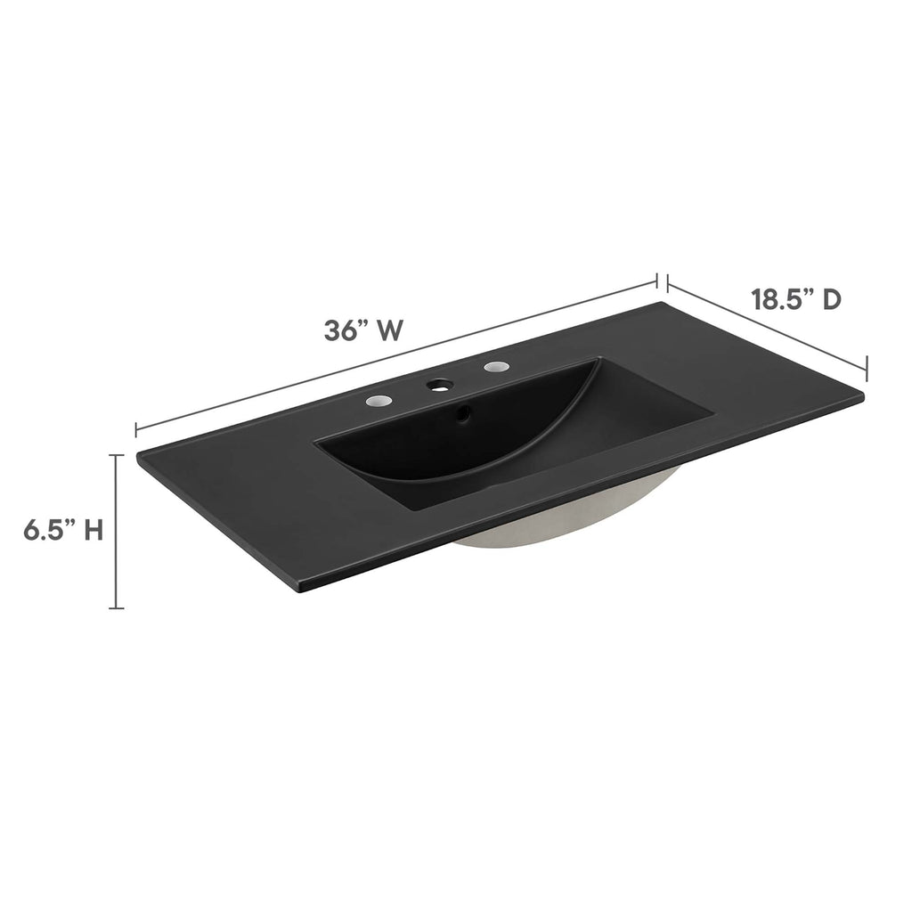 Cayman 36" Bathroom Sink - Black