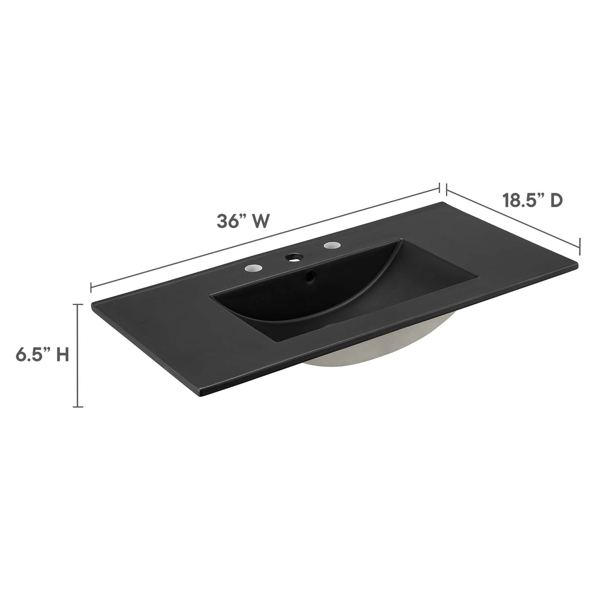 Cayman 36" Bathroom Sink - Black