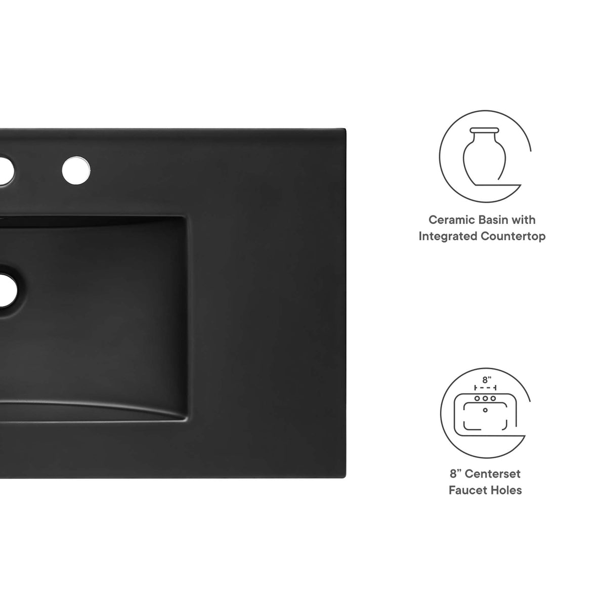 Cayman 36" Bathroom Sink - Black