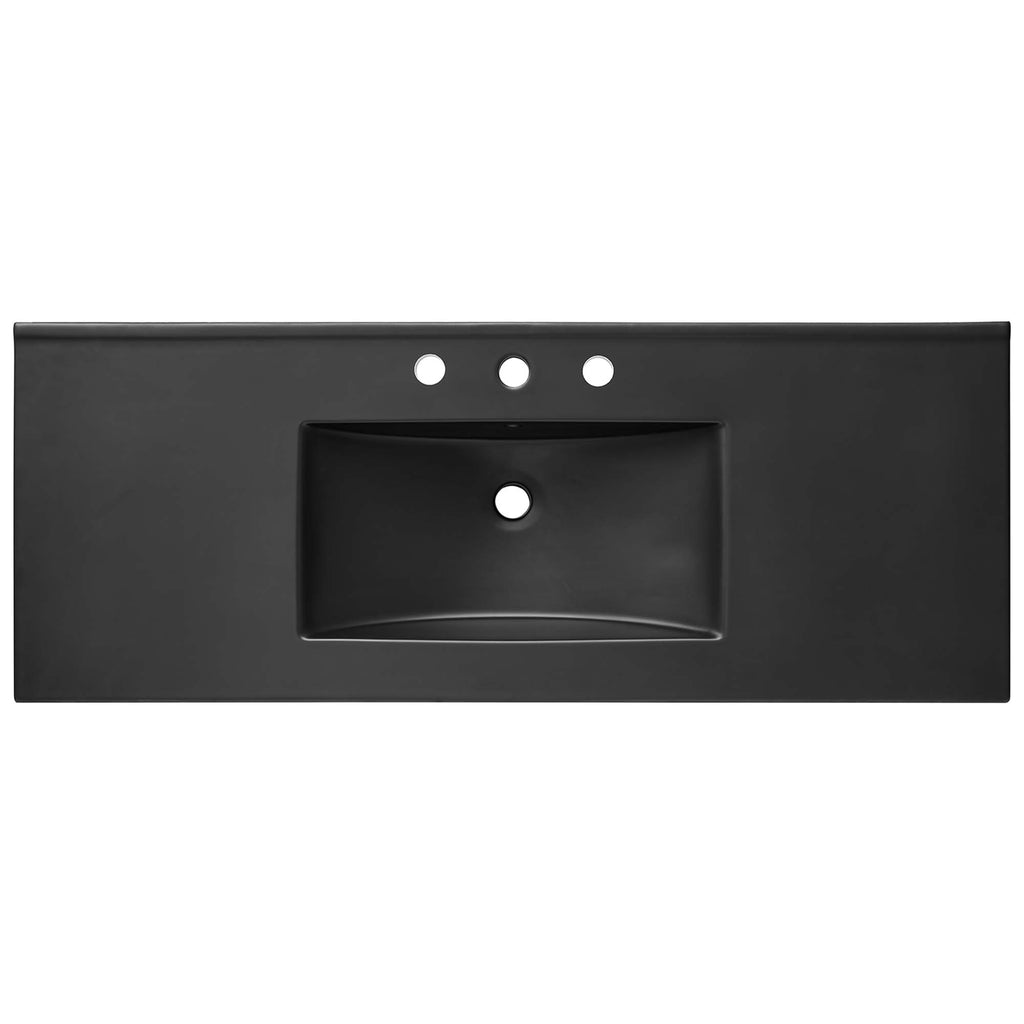 Cayman 48" Single Basin Bathroom Sink - Black
