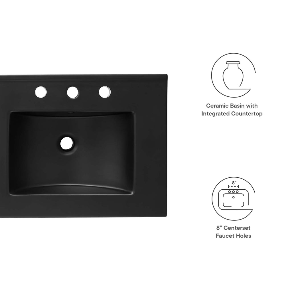 Cayman 48" Double Basin Bathroom Sink - Black