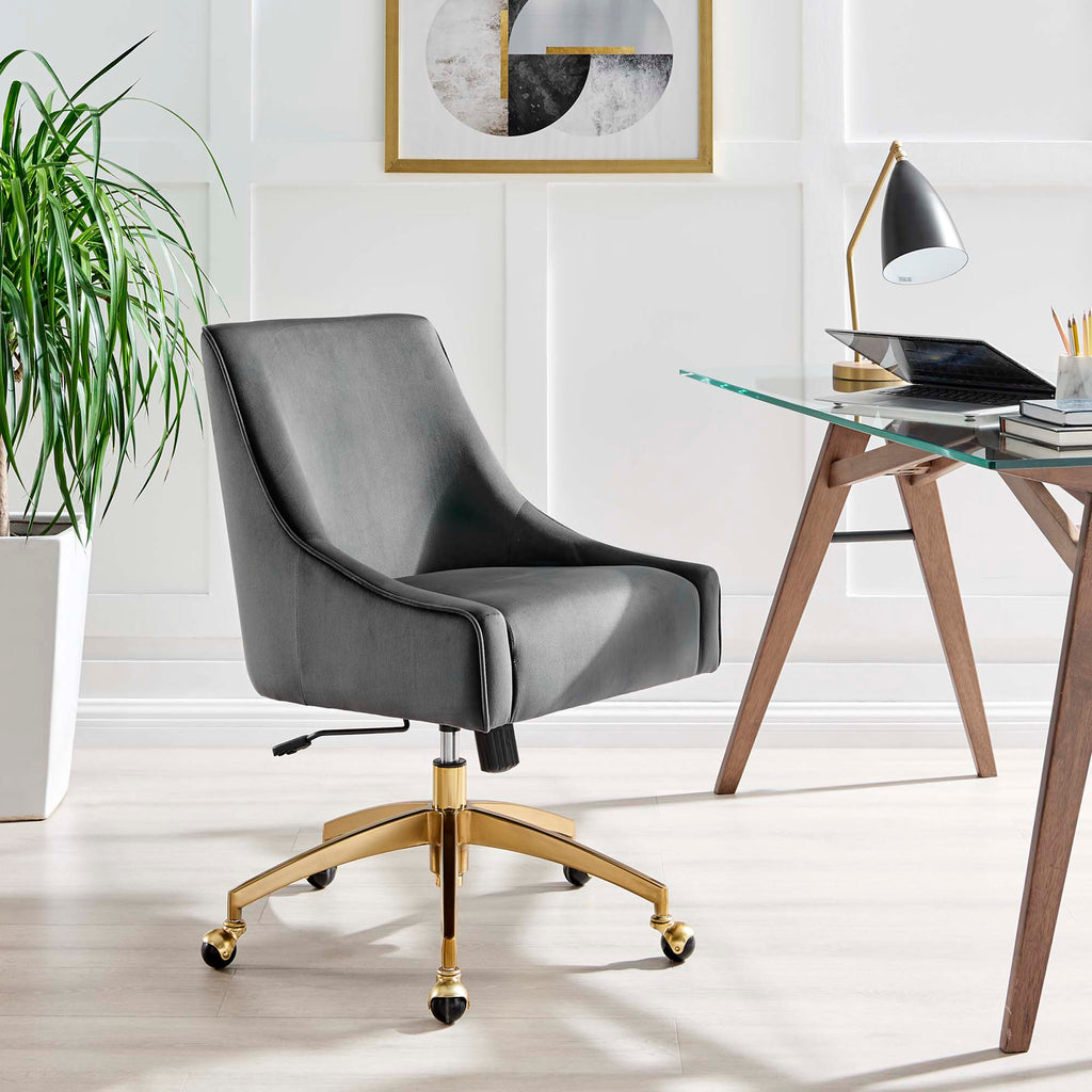 Discern Performance Velvet Office Chair - Gray (chair)