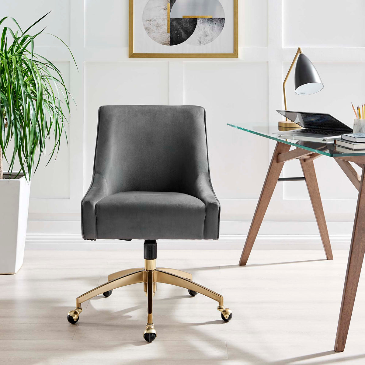 Discern Performance Velvet Office Chair - Gray (chair)