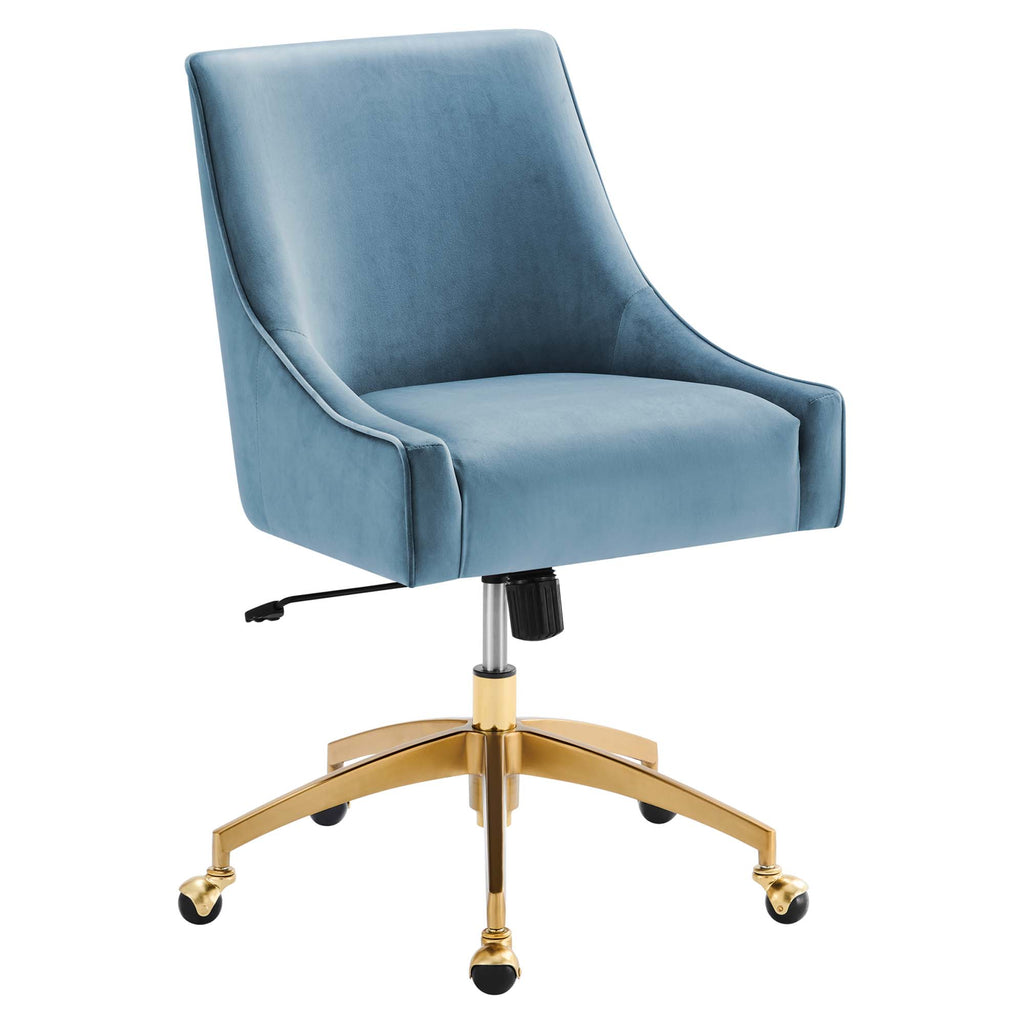 Discern Performance Velvet Office Chair - Light Blue