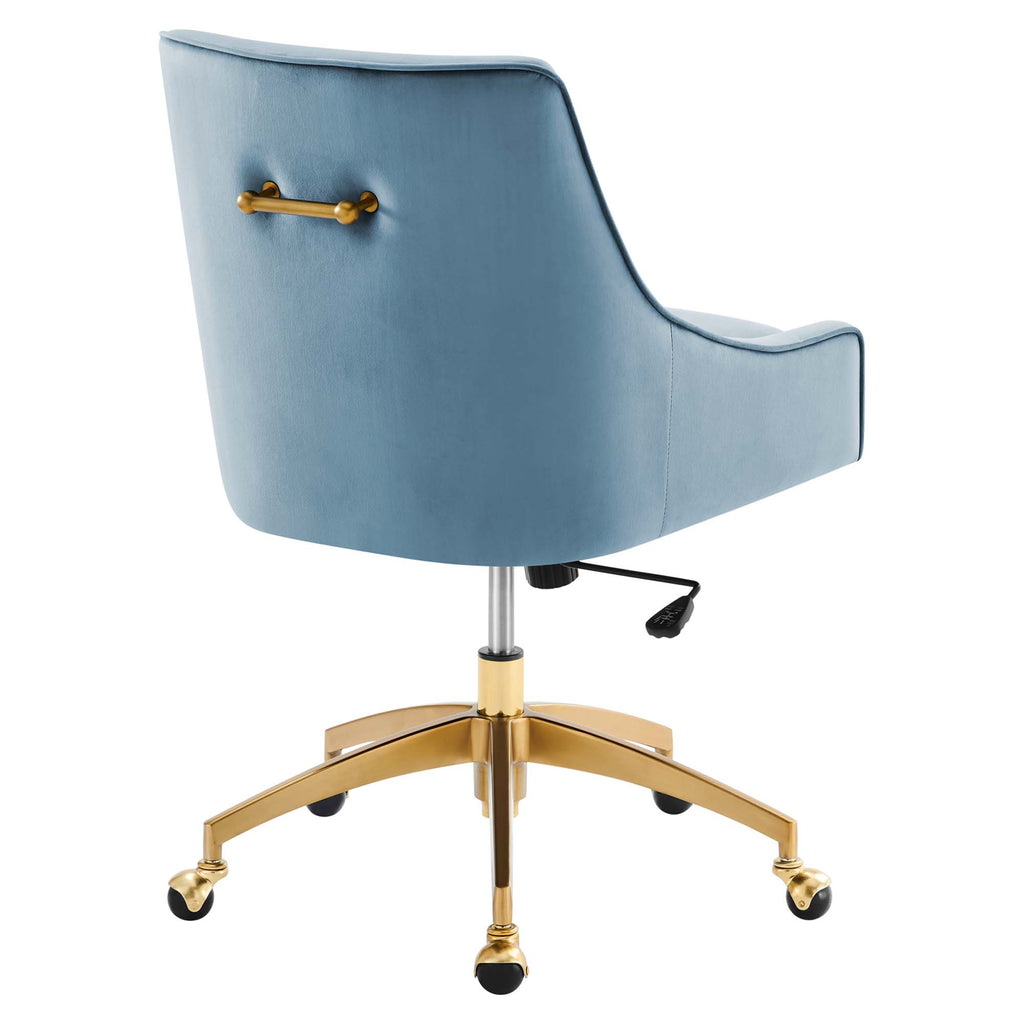 Discern Performance Velvet Office Chair - Light Blue