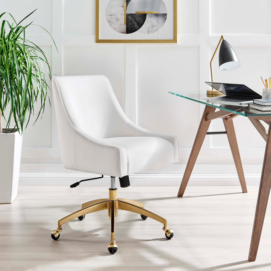 Discern Performance Velvet Office Chair - White (chair)