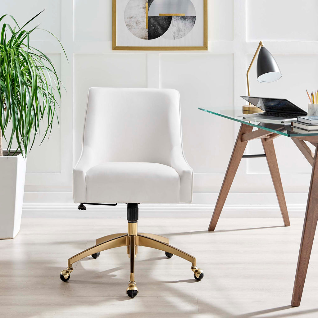 Discern Performance Velvet Office Chair - White (chair)