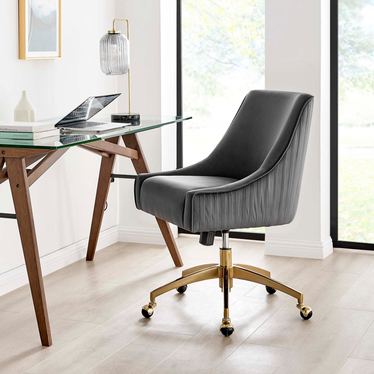 Discern Performance Velvet Office Chair - Gray (Chair)