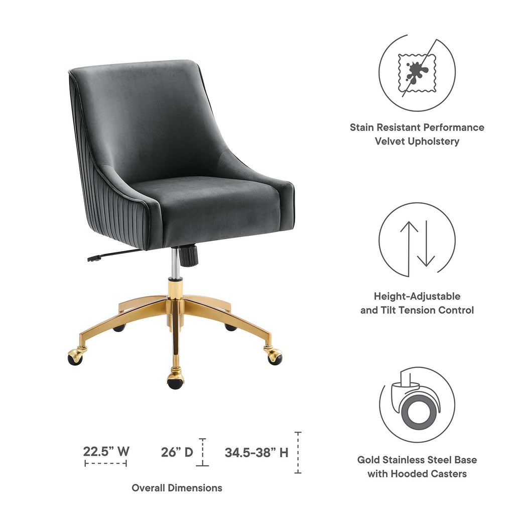 Discern Performance Velvet Office Chair - Gray (Chair)