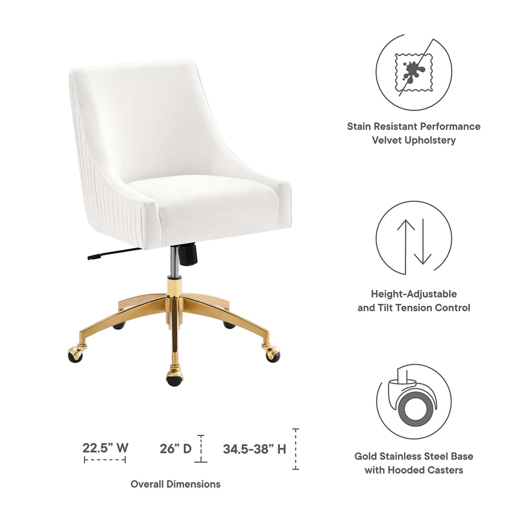 Discern Performance Velvet Office Chair - White (Chair)