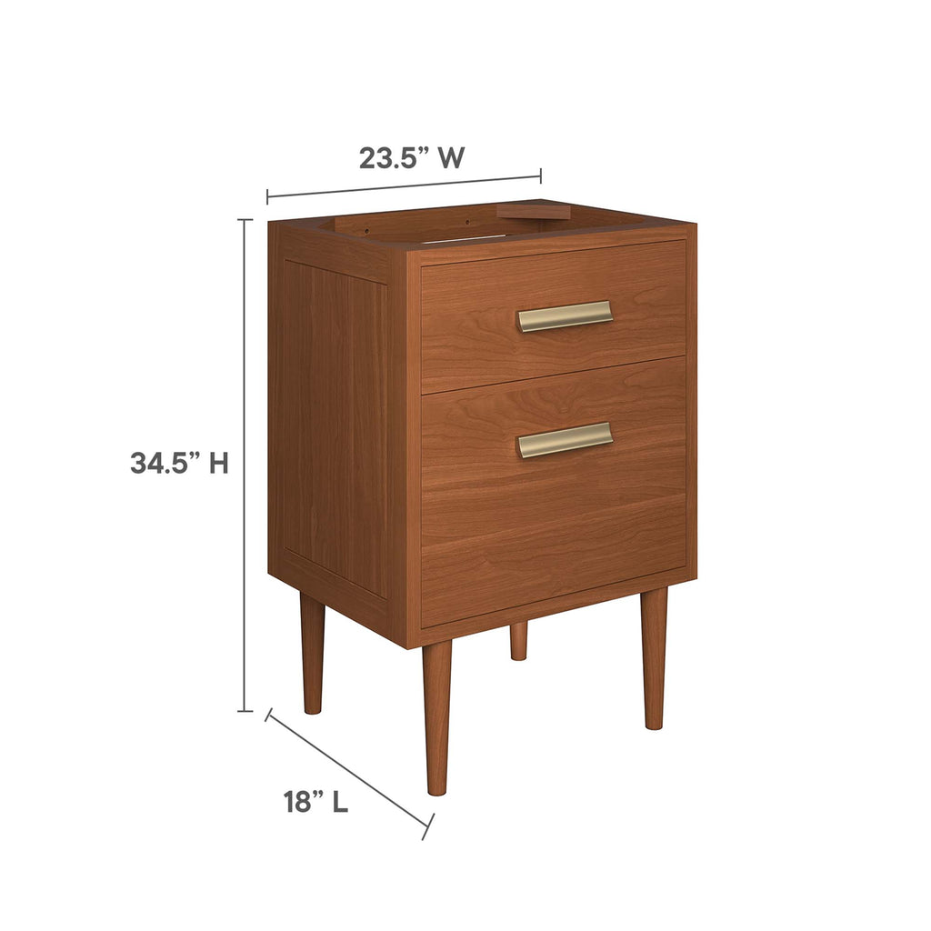 Cassia 24" Teak Wood Bathroom Vanity Cabinet (Sink Basin Not Included) - Natural