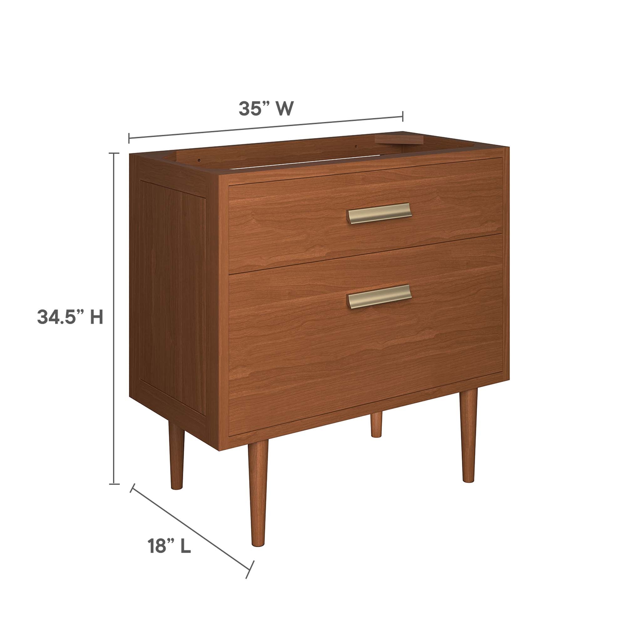 Cassia 36" Teak Wood Bathroom Vanity Cabinet (Sink Basin Not Included) - Natural