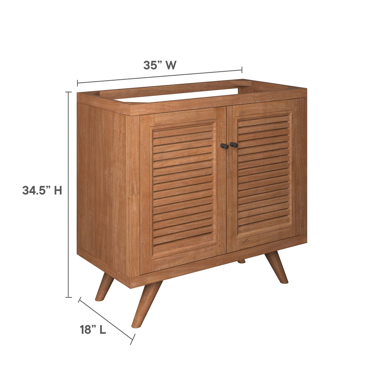Birdie 36" Teak Wood Bathroom Vanity Cabinet (Sink Basin Not Included) - Natural