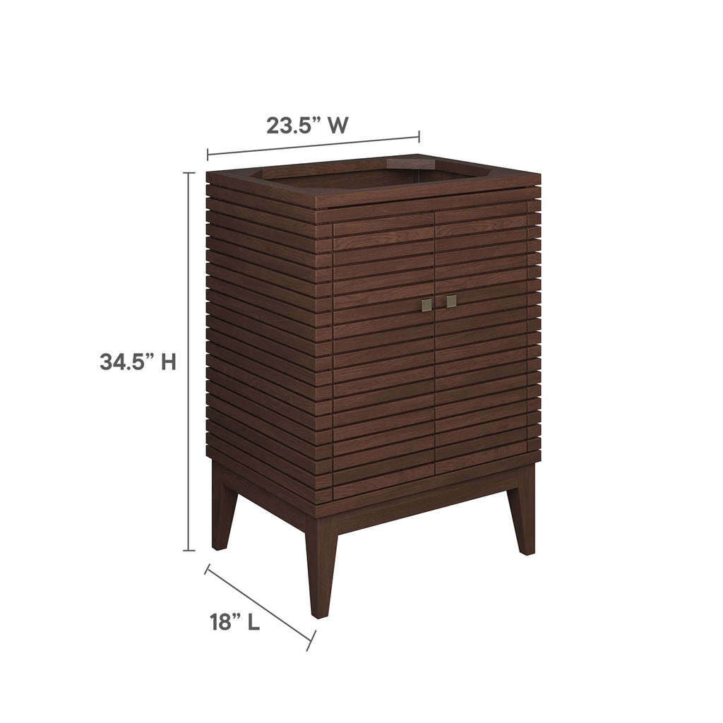 Ledger 24" Wood Bathroom Vanity Cabinet (Sink Basin Not Included) - Walnut