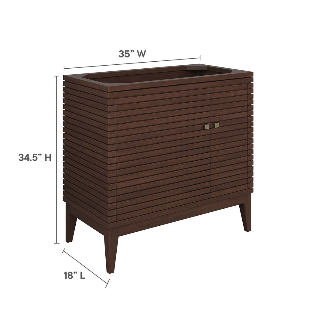 Ledger 36" Wood Bathroom Vanity Cabinet (Sink Basin Not Included) - Walnut