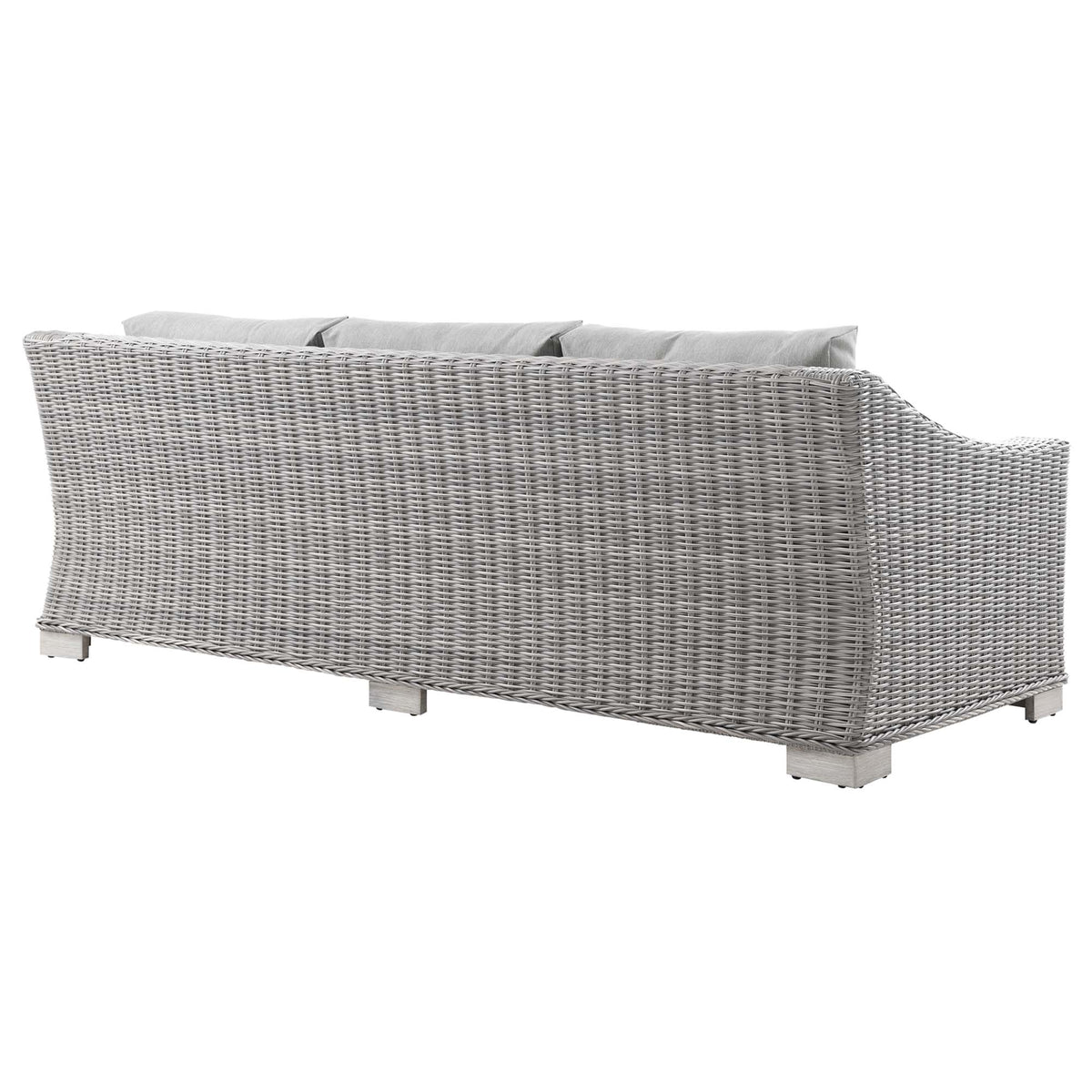 Conway 4-Piece Outdoor Patio Wicker Rattan Furniture Set - Light Gray Gray (Coffee Table, Armchair, Loveseat, Sofa)