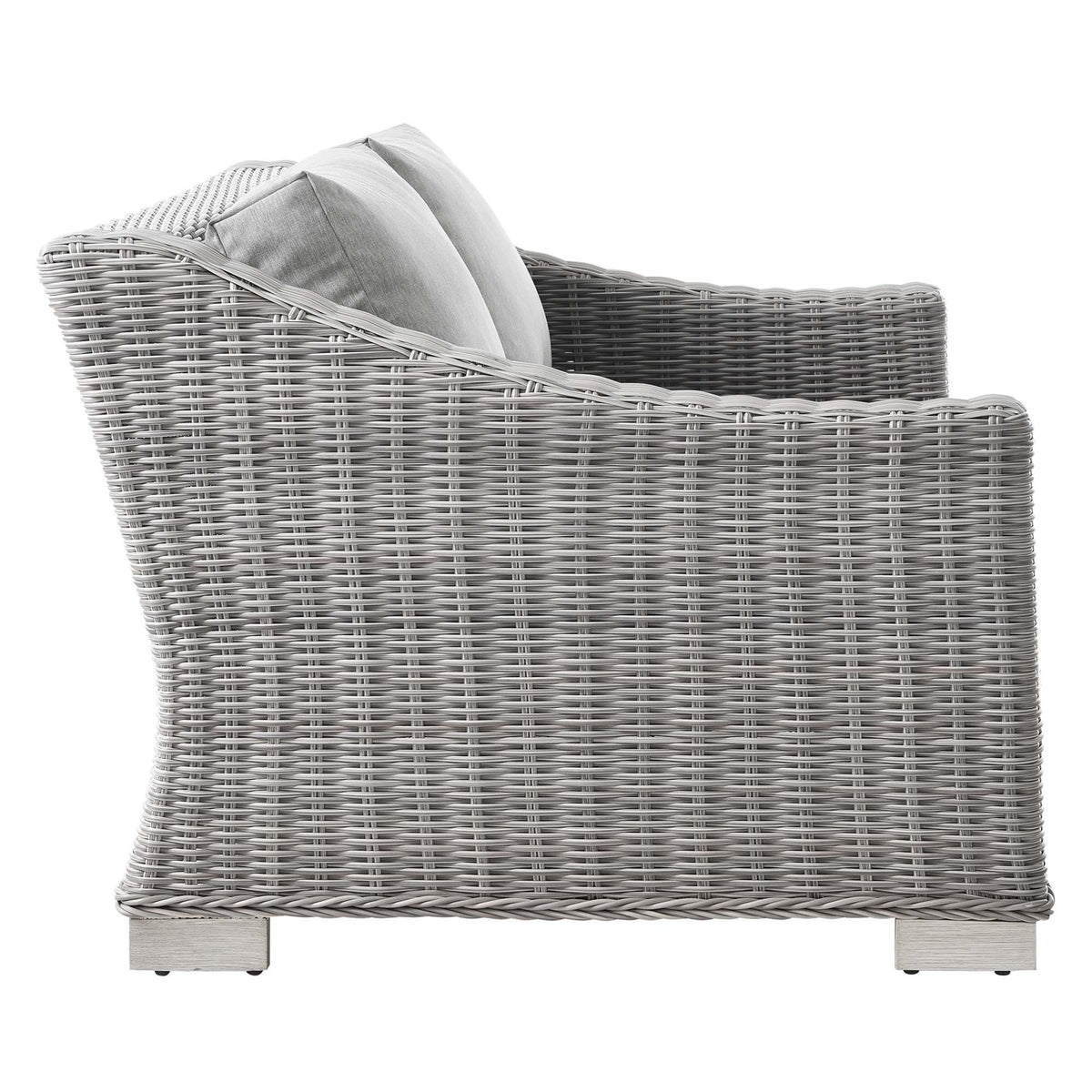 Conway 4-Piece Outdoor Patio Wicker Rattan Furniture Set - Light Gray Gray (Coffee Table, Armchair, Loveseat, Sofa)
