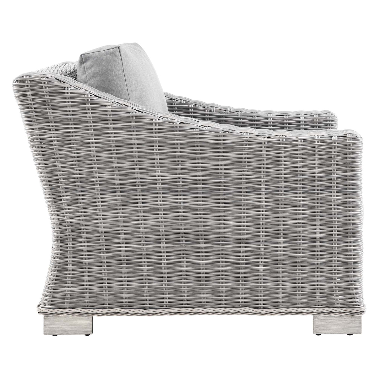 Conway 5-Piece Outdoor Patio Wicker Rattan Furniture Set - Light Gray Gray (Coffee Table, Armchair, Loveseat, Ottoman, Sofa)