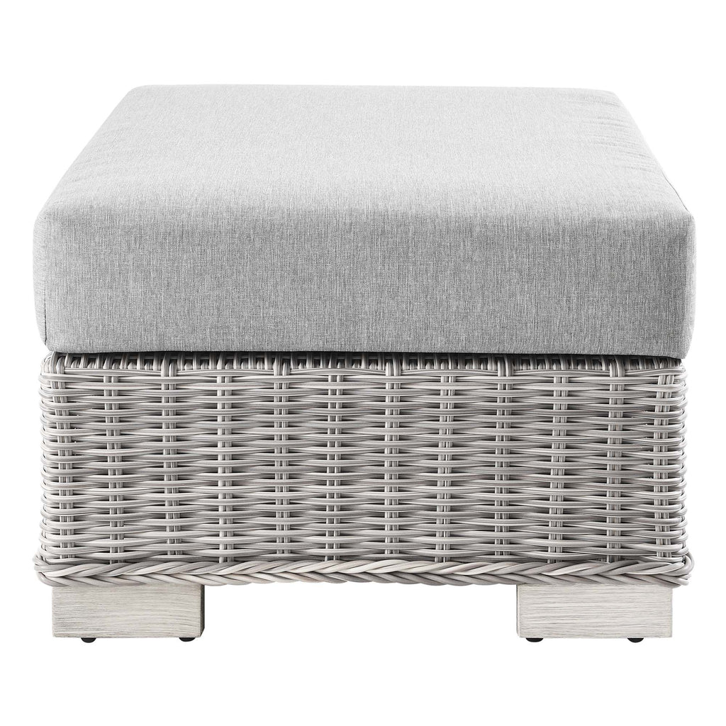 Conway 5-Piece Outdoor Patio Wicker Rattan Furniture Set - Light Gray Gray (Coffee Table, Armchair, Loveseat, Ottoman, Sofa)