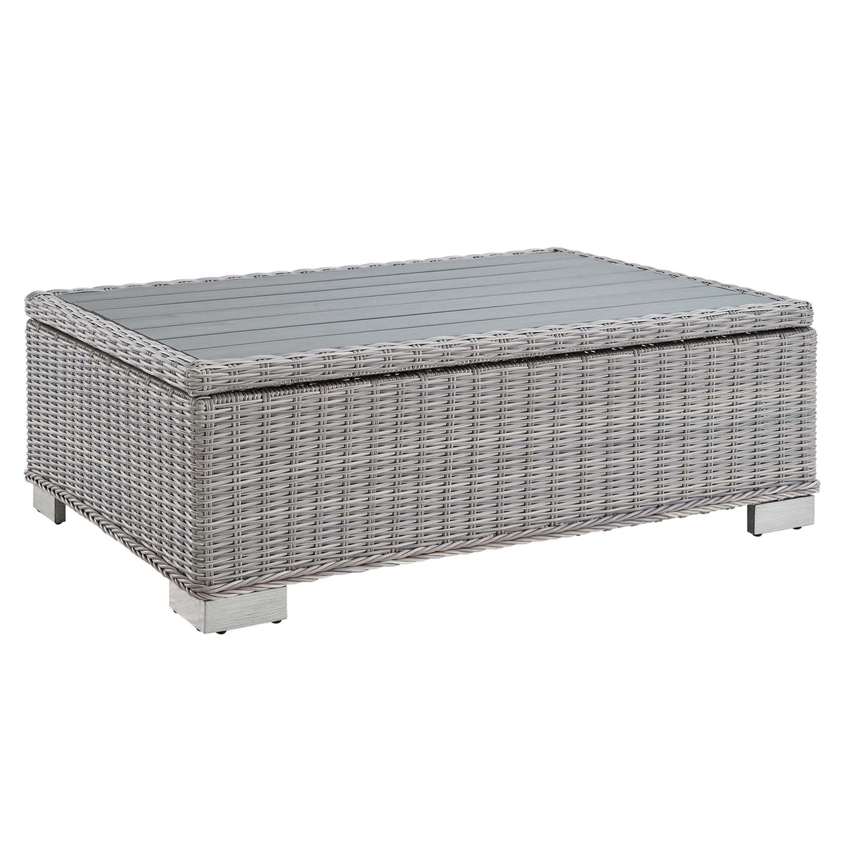 Conway 5-Piece Outdoor Patio Wicker Rattan Furniture Set - Light Gray Gray (Coffee Table, Armchair, Loveseat, Ottoman, Sofa)