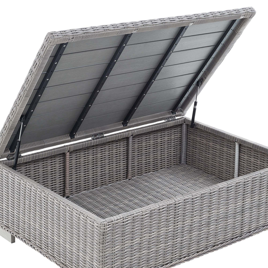 Conway 5-Piece Outdoor Patio Wicker Rattan Furniture Set - Light Gray Gray (Coffee Table, Armchair, Loveseat, Ottoman, Sofa)