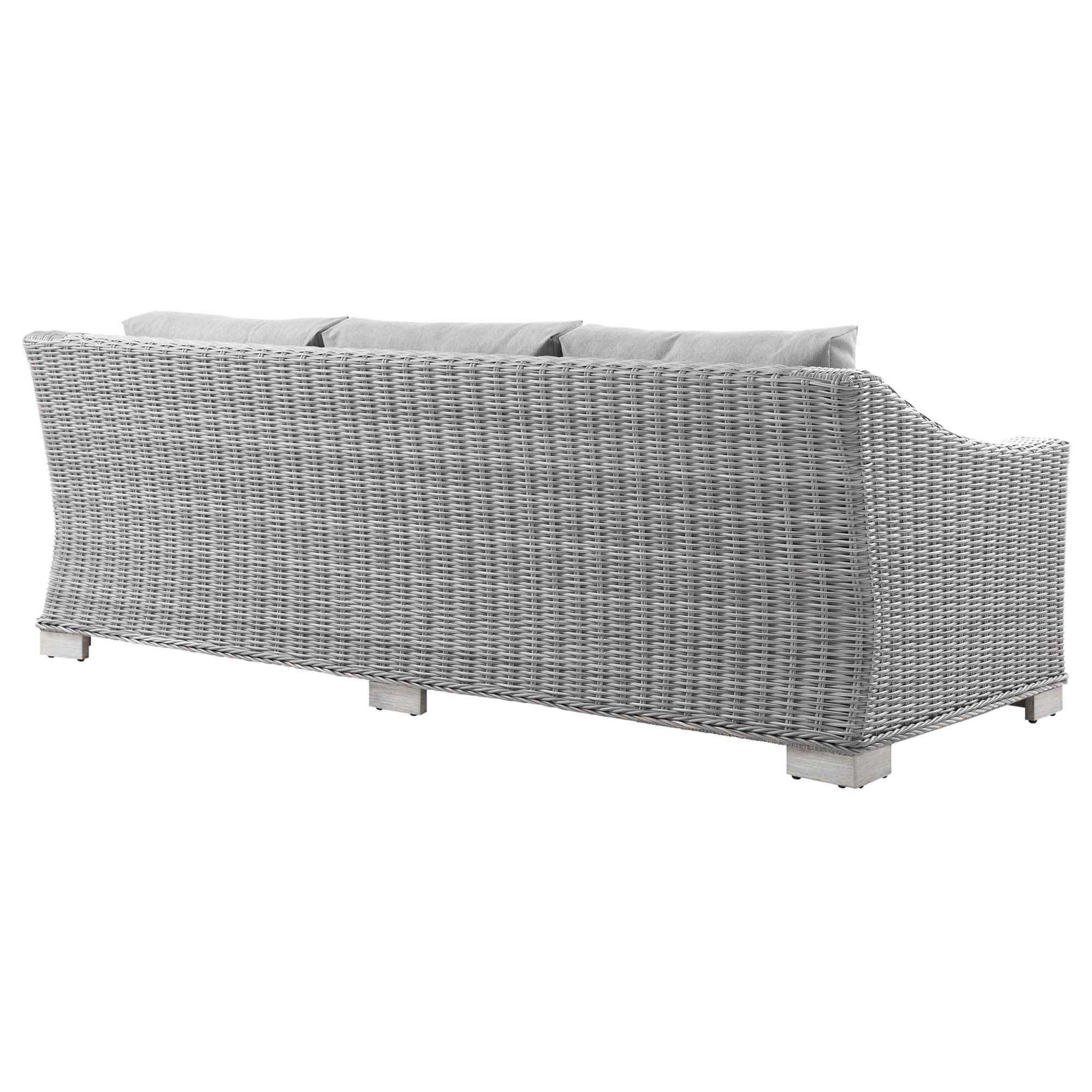 Conway 5-Piece Outdoor Patio Wicker Rattan Furniture Set - Light Gray Gray (Coffee Table, Armchair, Loveseat, Ottoman, Sofa)