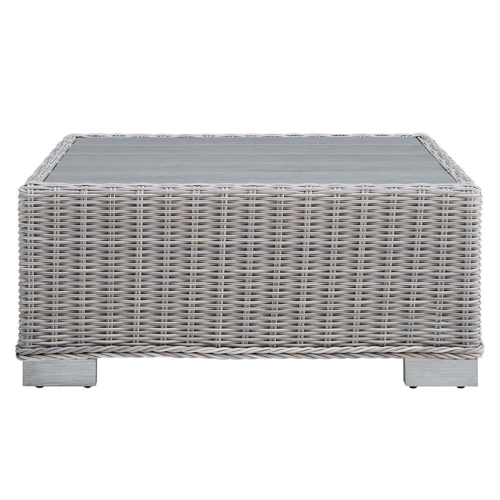 Conway 5-Piece Outdoor Patio Wicker Rattan Furniture Set - Light Gray Gray (Coffee Table, 2 Armchairs, Ottoman, Sofa)