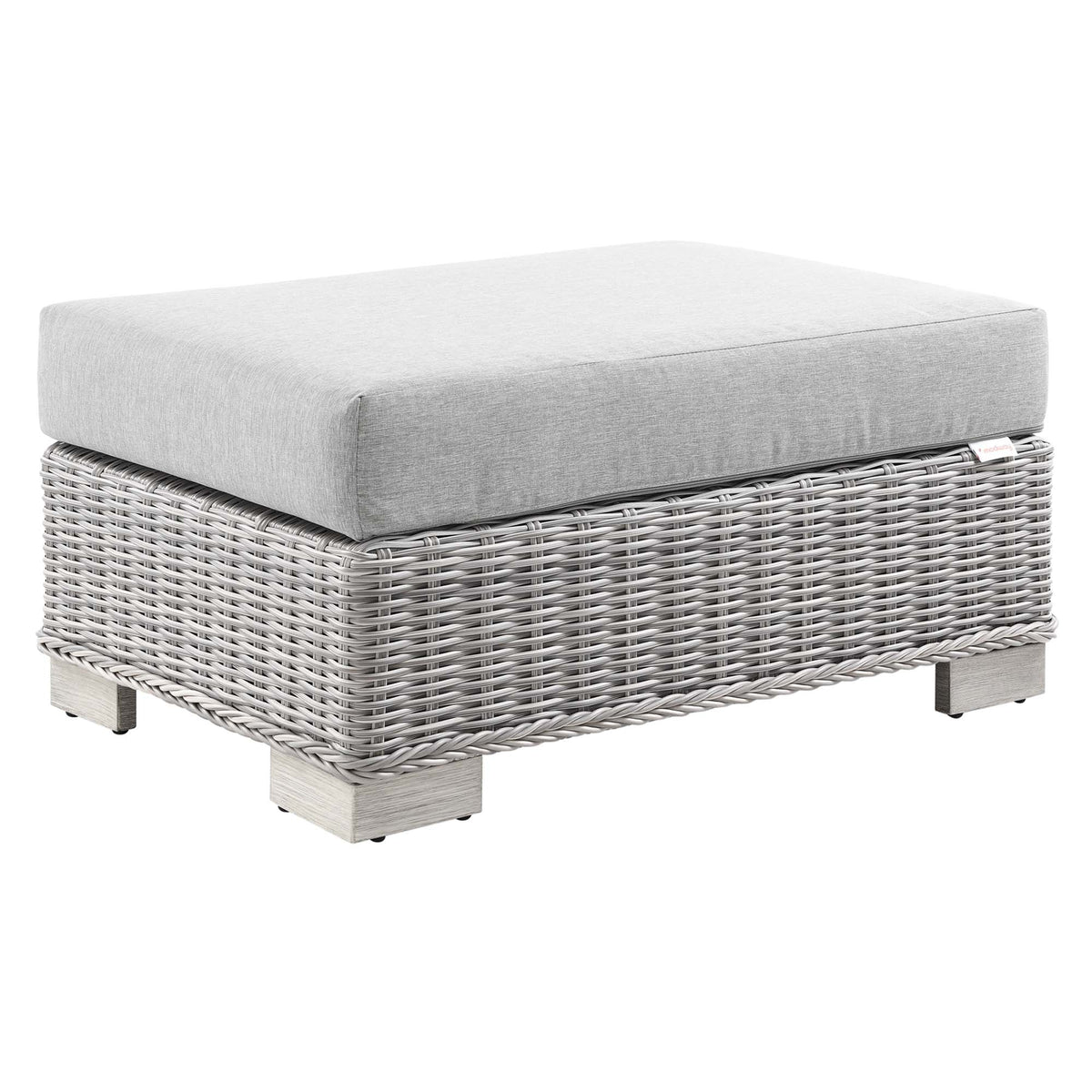Conway 5-Piece Outdoor Patio Wicker Rattan Furniture Set - Light Gray Gray (Coffee Table, 2 Armchairs, Ottoman, Sofa)