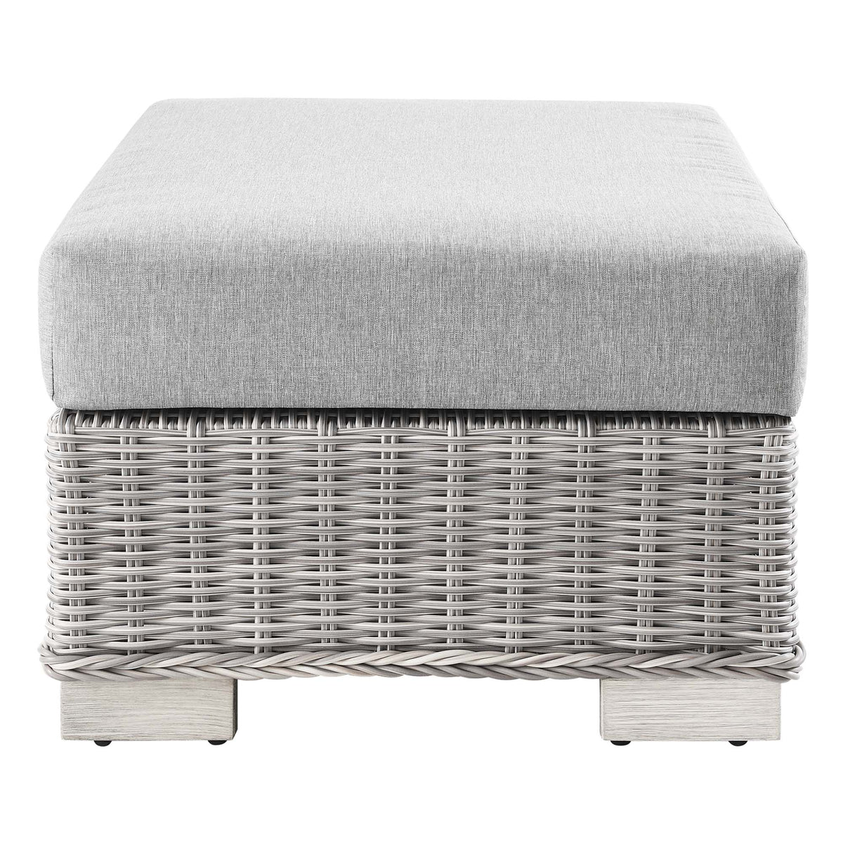 Conway 5-Piece Outdoor Patio Wicker Rattan Furniture Set - Light Gray Gray (Coffee Table, 2 Armchairs, Ottoman, Sofa)