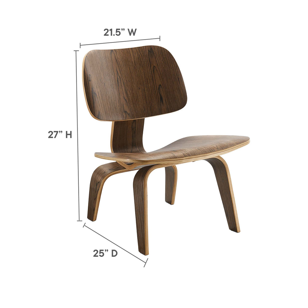 Fathom Wood Lounge Chair - Walnut