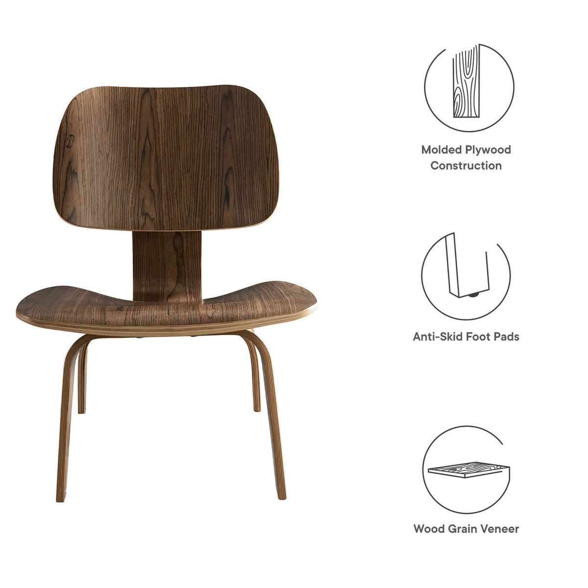 Fathom Wood Lounge Chair - Walnut