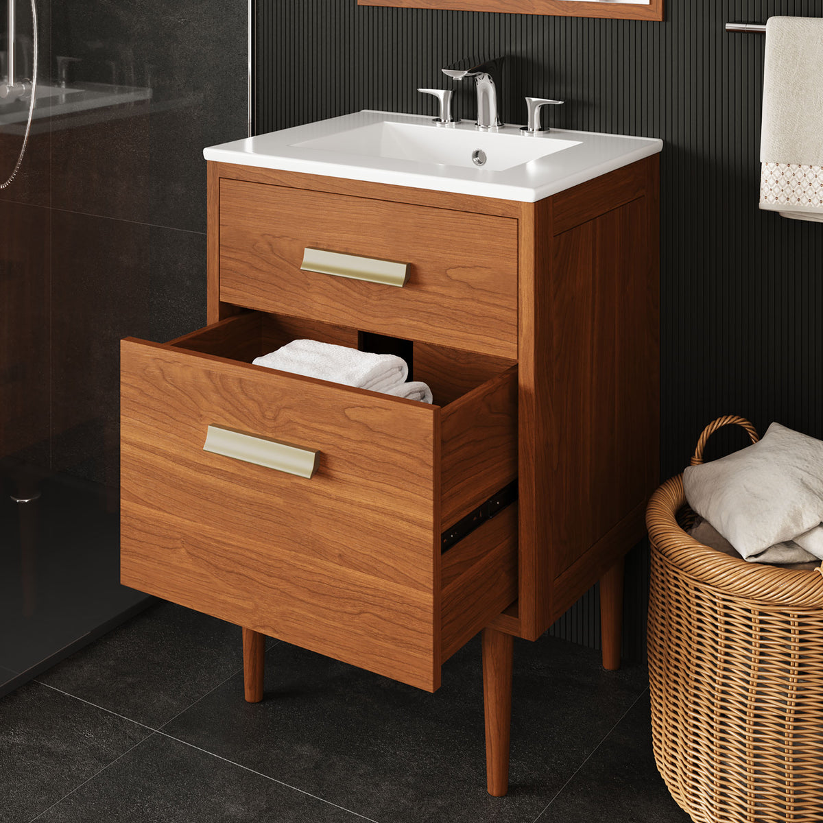 Cassia 24" Bathroom Vanity - Natural White