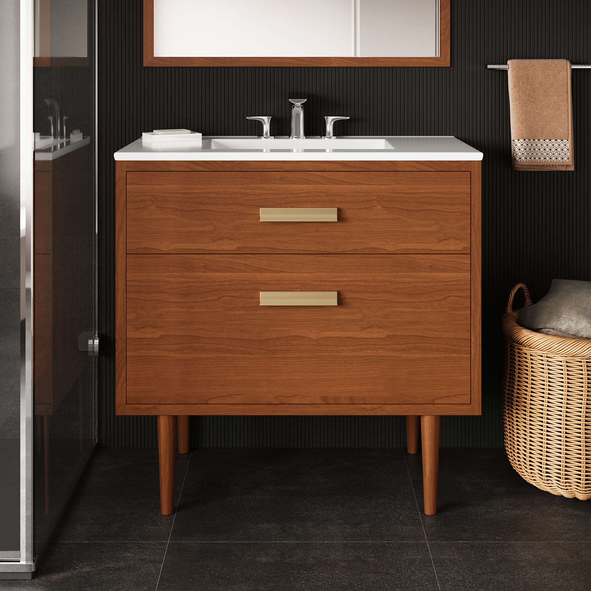 Cassia 36" Bathroom Vanity - Natural White